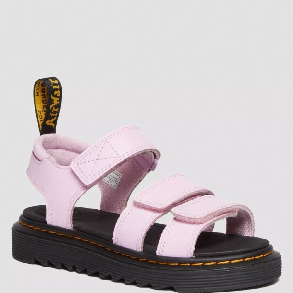 Dr Martens Air Wair Kids Klaire J‎ Leather Sandals Size 2 Pink JY004 NIB